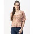 thumbnail image 5 of Moomaya Short Sleeves Sweetheart Neck Cotton Top - Women's Elegant Peplum Top, 5 of 9
