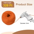 thumbnail image 2 of Uxcell Cuerda de Yute Natural de 100 Metros, Cuerda de Yute de 2 mm, Cuerda de Yute para Manualidades, Envoltura de Regalos, Decoración, Empaque, Jardinería, Soporte para Plantas, Naranja, 2 of 5