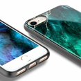 thumbnail image 4 of For iPhone 8 Plus Case, iPhone 7 Plus / iPhone 6s Plus / iPhone 6 Plus with Tempered Glass Screen Protector, Ultra Slim Thin Glossy Stylish, Gold Glitter Marble Design Phone Cover - Emerald, 4 of 5