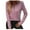 Pink, variant on WREESH Womens Fashion T-Shirts V Neck Solid Color Pullover Regular Fit Button Henley Long Sleeve Tops Button Casual T-Shirt Top Blouse Olive Green
