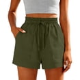 thumbnail image 4 of SBYOJLPB Shorts for Fashion Women Casual High Waist Linen Loose Pocket Straight Solid Short Pants, 4 of 6