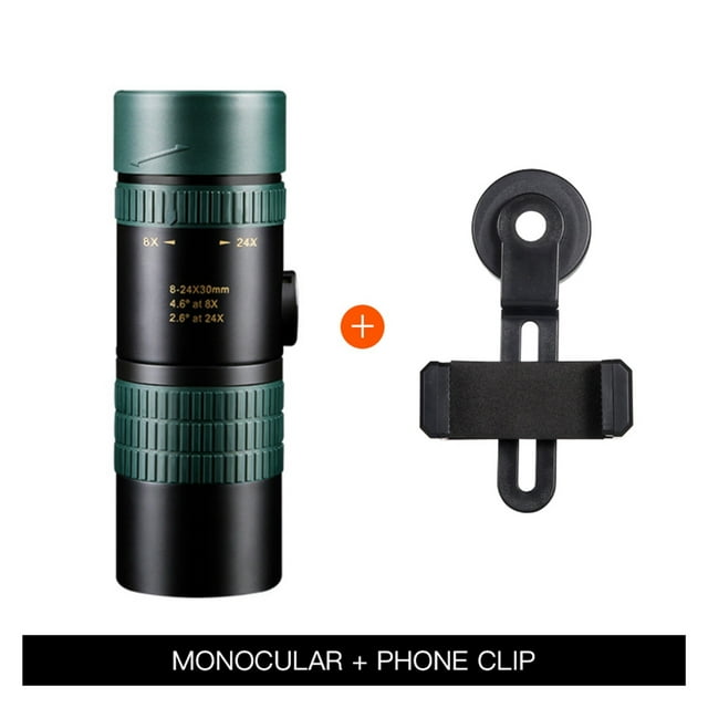 Télescope Monoculaire Zoom 8-24x30 pour Téléphone Intelligent Haute Qualité Pliable Rétractable Optique de Chasse Portable, Réglage Facile