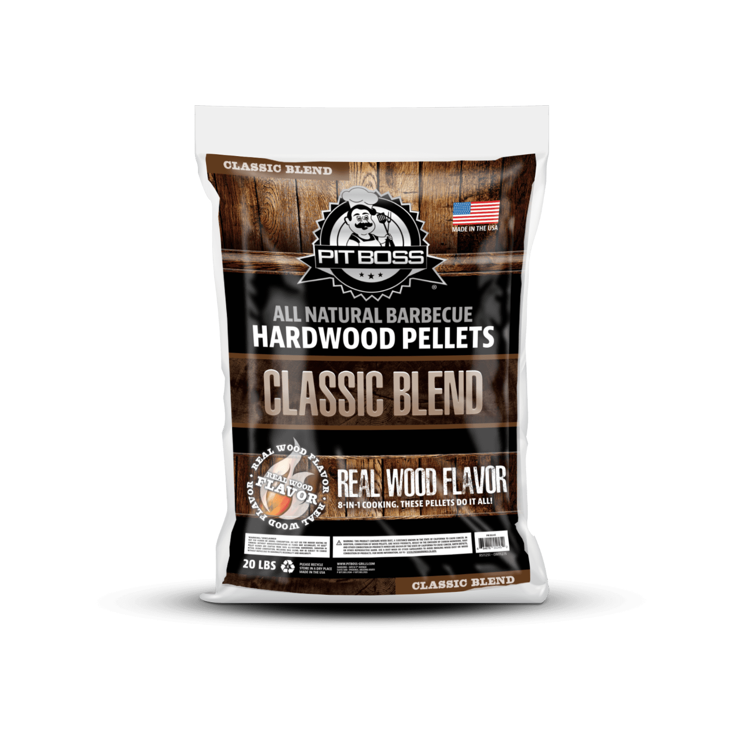 Pit Boss 100 AllNatural Hardwood Classic Blend BBQ Grilling Pellets