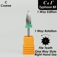 thumbnail image 2 of C & I Nail Drill Typhoon Style Efile for Electric File Machine, 1 Way Sharp File-Teeth for Acrylic Gel Nails Remove, Manicure Tools for Nail Techs Use, Right Hand Use Only, 2 of 7