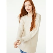 Free Assembly Women's Crewneck Tunic Sweater with Long Sleeves