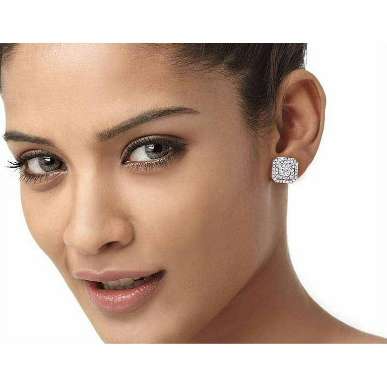 Double square earrings deals