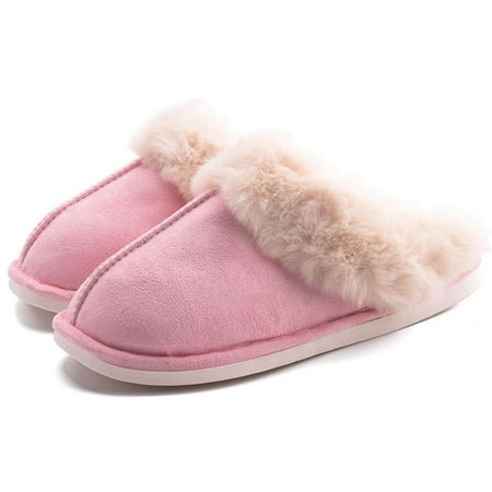 

Women s Memory Foam Slippers Faux Fur Lining Slip-on Clog Scuff House Shoes Indoor & Outdoor