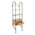 thumbnail image 4 of LumiSource Black Metal, Brown Wood Lean Bookcase, 4 of 7