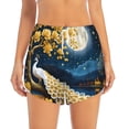 thumbnail image 2 of KLL Moonlit Golden Tree Peacock Pattern Shorts Women,Athletic Shorts High Waisted Running Shorts Pocket Sporty Short Gym Elastic Workout Shorts-X-Large, 2 of 7