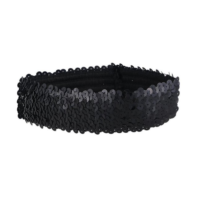 1 diadema de lentejuelas, diadema deportiva a la moda, tocado con purpurina, tocado elástico ostentoso para mujeres y niñas, color negro