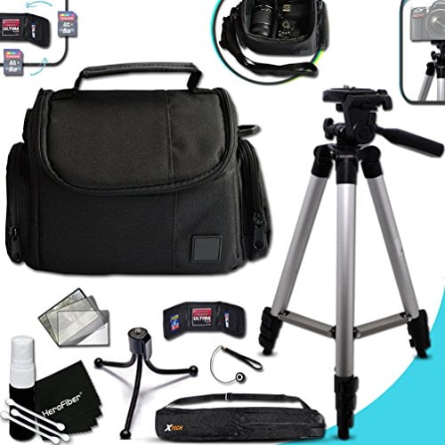 Premium Well Padded Camera Case Bag And Full Size 60 Inch Tripod Accessories Kit Sony Cyber
