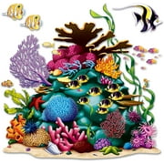 PMU Hawaiian Luau Coral Reef Prop 63in x63in (3 fish included) Party Decoration and Accessory (1/pkg) Pkg/1