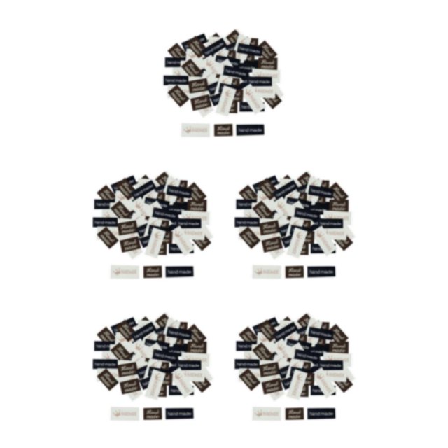 Wweixi Handmade English Labels Tags Trendy and Versatile Cloth DIY Clothes Sewing Craft Accessories Handmade Crown Print 120 Pcs 5Set