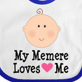 thumbnail image 4 of Inktastic Me Memere Loves Me Grandchild Girls Baby Bib, 4 of 4