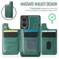 thumbnail image 3 of Dteck for Samsung Galaxy S25 Edge Magnetic Case with Detachable Wallet Card Holder, Compatible with MagSafe, RFID Blocking Credit Slots Kickstand Shockproof Phone Cover for Women Men,Green, 3 of 6