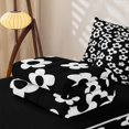 thumbnail image 6 of Homewish Black White Flowers Zipper Queen Comforter Set with Fitted Sheet and 2 Pillowcases,Kawaii Floral Zipper Bedding Set,Black Reversible,4pcs, 6 of 8