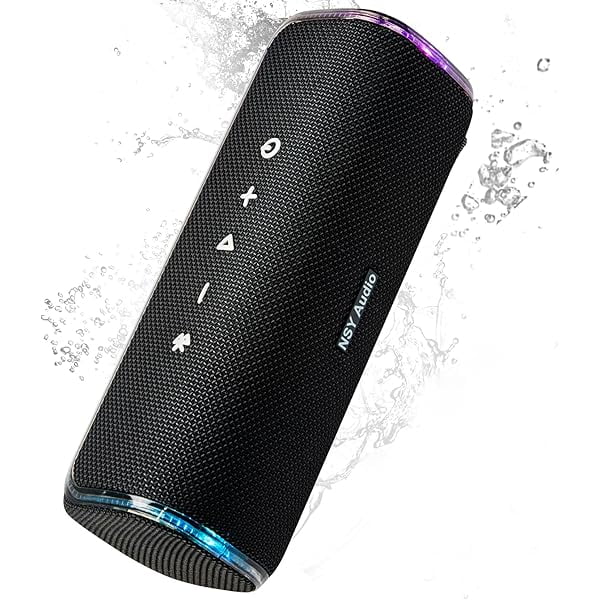wonima11 40W Portable Bluetooth Speaker, IPX7 Waterproof Wireless Outdoor Speaker, 25-Hour Playtime, Bass Boosted, LED Lights, TWS Pairing for Pool, Shower, Bike, Jam Session, Gifts (Black)