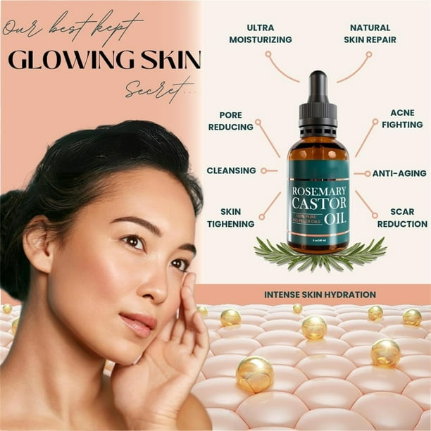 Aceite de ricino perfumado Aceite orgánico para el crecimiento del cabello para pestañas, cejas, suero de crecimiento. Cejas 60ml