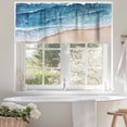 thumbnail image 4 of Abstract Waves Valances for Windows, 42 x 18in, Blue White Ocean Spray Seaside Watercolor Rod Pocket Kitchen Valance Curtain Light Filtering Window Treatments for Living Room Bedroom, 1 Panel, 4 of 7