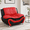 Black & Red, variant on Gewnee Accent Chair Single Sofa, 42" Breathable Leather Sofa Chair with Solid Wood Frame & Metal Legs, Modern Furniture for Living Room Bedroom Office, Black & Red