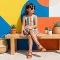 thumbnail image 5 of Cushionaire Clara Casual Flat Girls Sandals, Adjustable Buckle Ankle Strap with Lightweight Cushioned Comfort Kids Sandals, 5 of 21