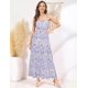 thumbnail image 4 of Vestido largo GRACE KARIN, sin mangas, en forma de A, con columpio, playa, azul y blanco, 4 of 6