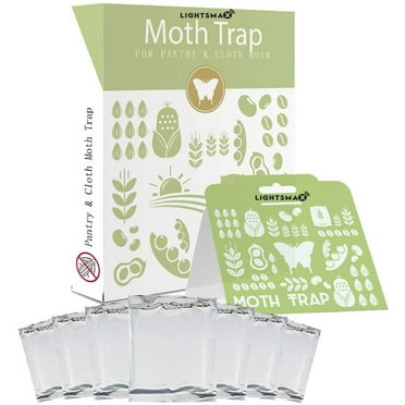LIGHTSMAX Pantry Moth Traps 6-Pack with Premium Pheromone Attractant | Most Effective Trap Available | Non-Toxic Safe No Insecticides