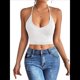 thumbnail image 3 of Camisola Básica de Tirantes Finos con Cuello en V y Canalé para Mujer (2025). XS, 3 of 9