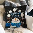 thumbnail image 6 of Winter Snowflake Decorative Throw Pillow Covers 18x18 Set of 4, Let It Snow Christmas Pine Tree Black Outdoor Pillowcase, Get Cozy Seasonal Holiday Farmhouse Cushion Case Home Decor, 6 of 6