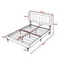 thumbnail image 2 of BSHTI Full Size Platform Bed Frame with Square Tufted Upholstered Headboard – Solid Wood Frame, 10 Wood Slats, Center Support Leg, Under-Bed Clearance, No Box Spring Needed, Beige, 2 of 11