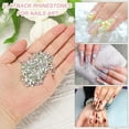 thumbnail image 3 of Uxcell Rhinestones redondos de fondo plano, gemas de cristal de vidrio para manualidades DIY, decoración de ropa y arte de uñas Plata AB SS10, 3 of 7