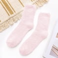 thumbnail image 4 of DQRPSEETB Women Fuzzy Fluffy Cozy Slipper Socks Warm Soft Winter Plush Home Sleeping Socks Thin Socks Women,Black Crew Socks Pink, 4 of 6