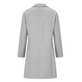 thumbnail image 5 of LNWUY Men's Long Trench Coat, Single-Breasted Notched Collar Overcoat, Casual Solid Color Long Sleeve Peacoat for Fall and Winter Gray XL, 5 of 7
