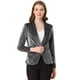 thumbnail image 1 of Abrigo de Oficina para Mujer Allegra K Chaqueta de Terciopelo con Botones y Cuello Chal Gris M, 1 of 7