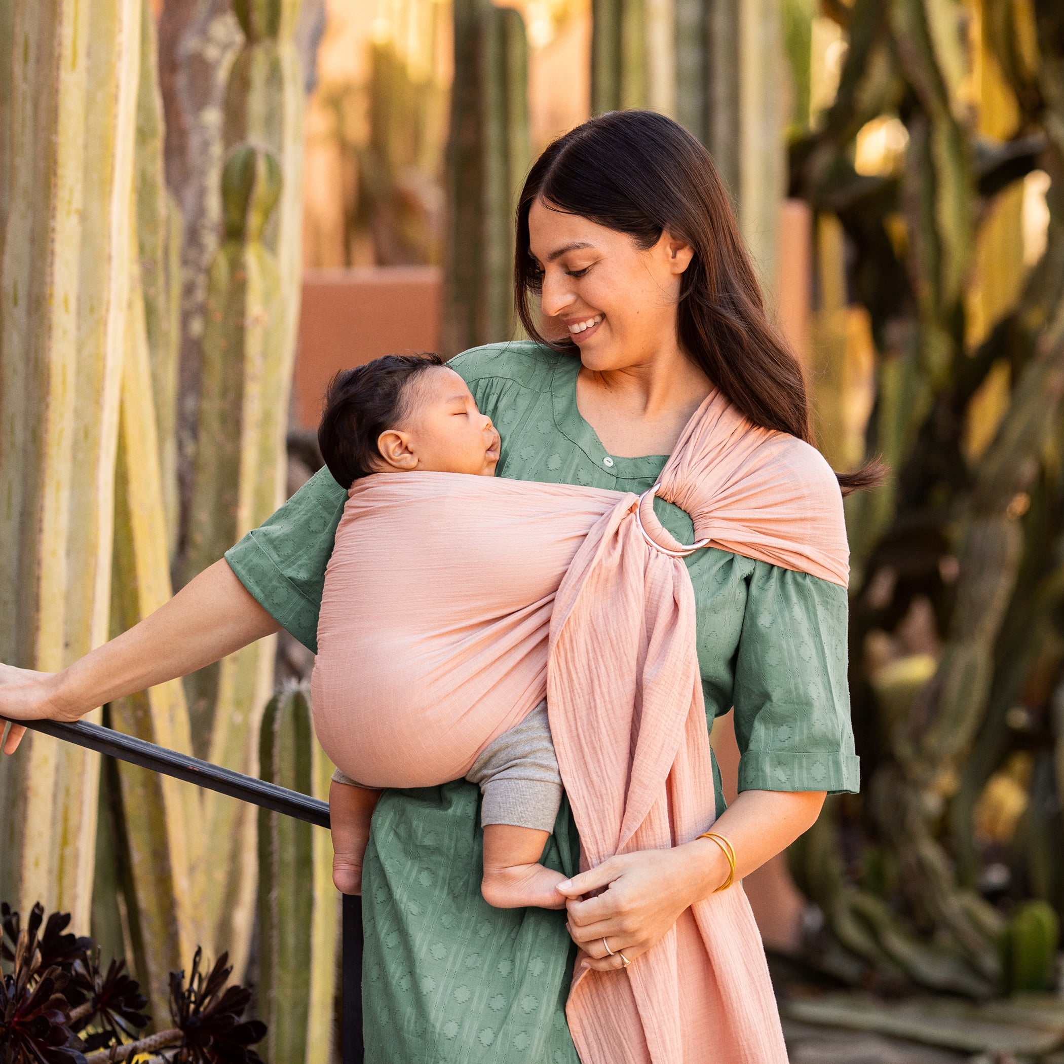 Moby Wrap Ring Sling Baby Carrier in Rose