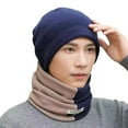 thumbnail image 1 of Beanie Hat Scarf 2Pcs/Set Coldproof Windproof Classic Fashion Color Matching Neck Warmer Beanie Hat Set, 1 of 5