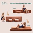 thumbnail image 7 of CHARRYARN by TexStead Folding Mattress & Cushion - Double Seat - Portable Folding Bed - Easy Storage Cushion - Ideal for Study, Living Room, Kids' Room, or Office Naps - 35 x 75 x 6 inches - Blue, 7 of 7