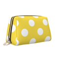 thumbnail image 2 of Gaeub Yellow And White Polka Dot Printed Travel Cosmetic Bag,Makeup Bag, Large Capacity Toiletry Bag for Women, Portable Pouch Make Up Organizer with Zipper and Divider, 2 of 8
