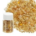 thumbnail image 1 of Uxcell 1200-Pack Mezcla de Cuentas de Semilla de Vidrio, 1-4mm/0.04-0.16 Pulgadas Mini Cuentas de Bugle de Vidrio para DIY Aretes/ Collares/Pulseras/ Fabricación de Joyería [Dorado], 1 of 6