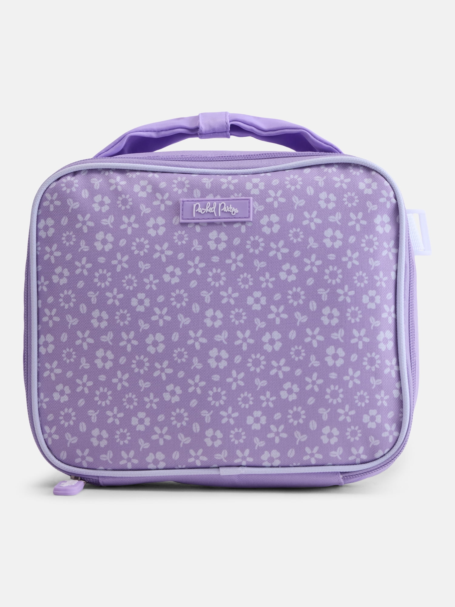 Packed Party Kids' Purple Floral Clear Backpack and Lunch Box Set, 2-Piece