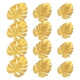 thumbnail image 2 of 12 hojas decorativas artificiales de simulación dorada de Monstera para la decoración del banquete de boda en casa (tamaño S + tamaño M + tamaño L, 4 para cada tamaño), 2 of 6
