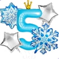 thumbnail image 1 of Set de globos Florisland Frozen para 5.º cumpleaños, foil de 40", 1 of 6