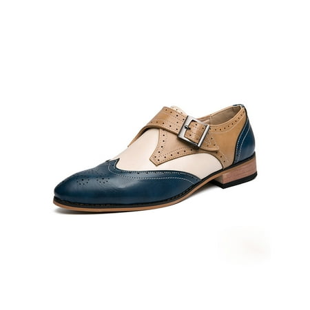 

Lacyhop Mens Loafers Low Top Moccasins Slip On Dress Shoe Wedding Non-Slip Brogue Loafer Lightweight Pointy Toe Boat Shoes Blue 11