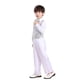 thumbnail image 4 of Cowsor Boys Disco Costume Kids 70s 80s Sequin Pop King Dance Star Halloween Carnival Party Cosplay Outfits, 4 of 4