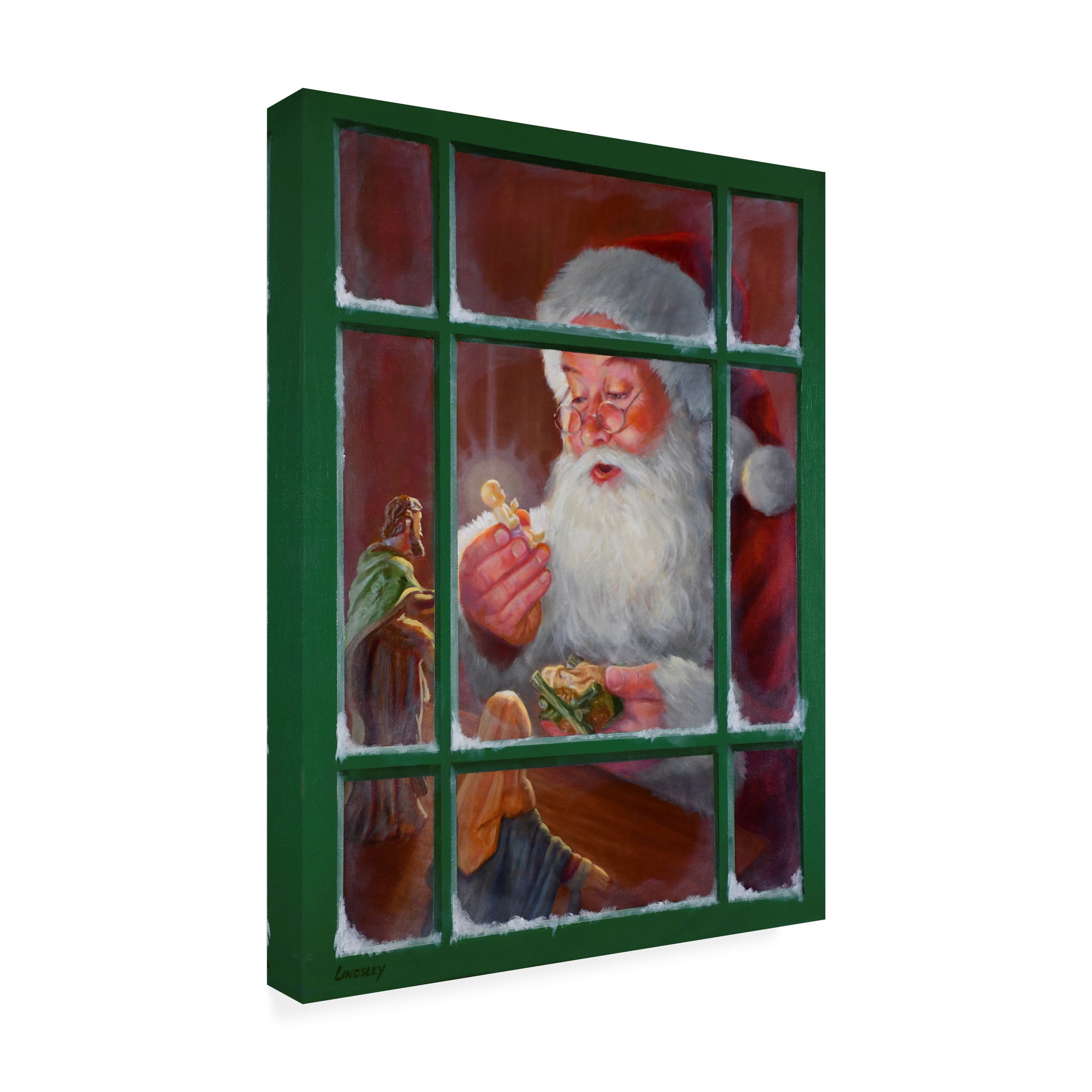 David Lindsley 'Santa Window 2' Canvas Art