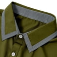 thumbnail image 6 of Eltusu Men's Casual Button Down Shirts, Breathable Summer Lapel Collar Stretch Short Sleeve Shirts Army Green Size L, 6 of 7