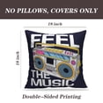 thumbnail image 2 of LALILO Throw Pillow Covers Retro Box Radio Music Retro Hip Old Cushion Cover 18" x 18", 2 Pack, 2 of 6