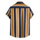 thumbnail image 4 of Camisas Para Hombre Hombres Verano Impreso Top Camisa Cuello Algodón y Lino Top Casual Camisa de manga corta suelta Blusa (Brown, XL), 4 of 7