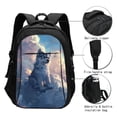 thumbnail image 3 of Salouo Cloud Wolf Pattern Extra Large Travel Laptop,Backpack with USB Charging Port College Backpack Business Work Bag Casual Daypack Fits for Men & Women, 3 of 7