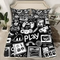 thumbnail image 7 of jejeloiu Cartoon Game Console Full Size Sheets,Gamer Gaming Bed Sheets,White Black Sheet Sets For Boys,Breathable Bedroom Decorative,4 Pieces, 7 of 7